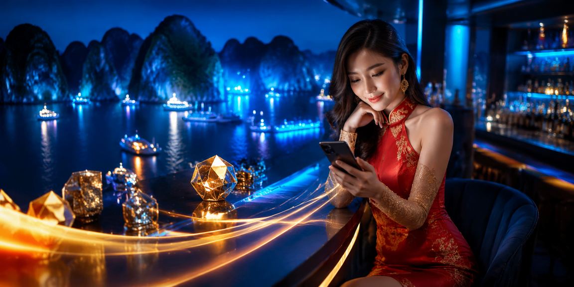 Người chơi tại Hạ Long theo dõi tỷ lệ kèo bóng đá trên điện thoại trong đêm lễ hội